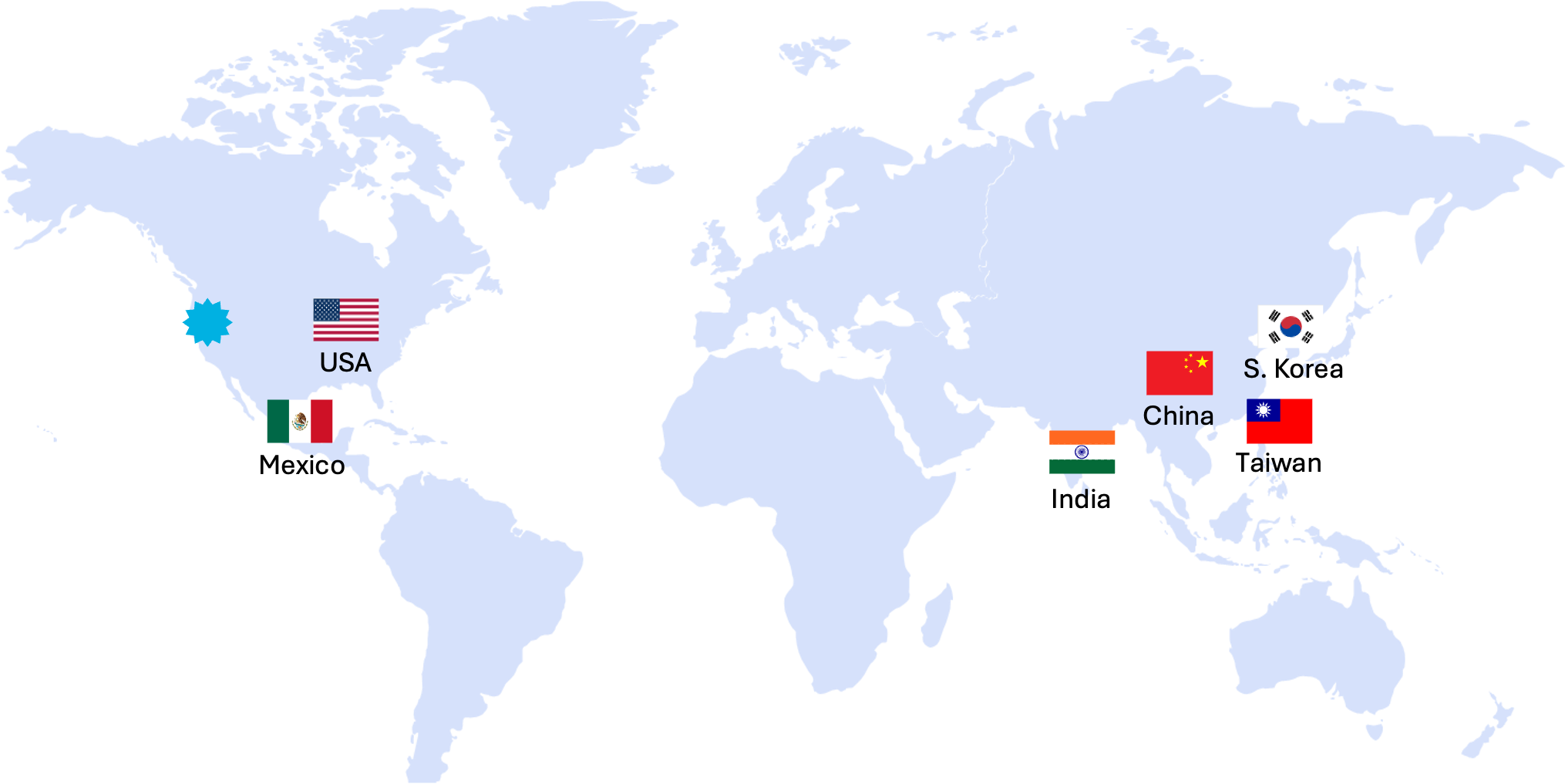 VPC location or facility — map